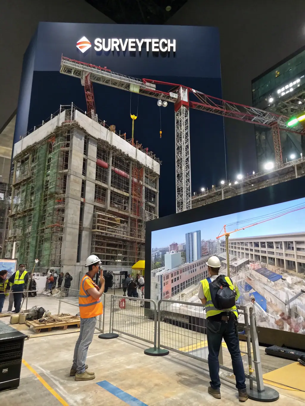 A 3D model rendering of a construction site generated from drone data, illustrating TerraOptics' 3D modeling and mapping services.