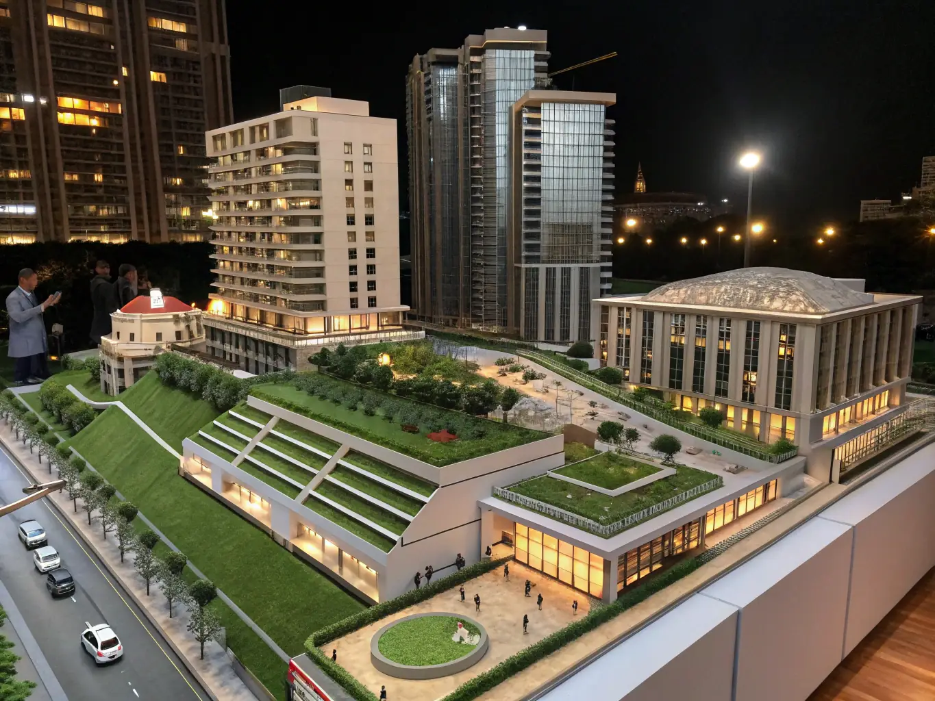 An aerial view of a building being inspected by a drone, highlighting the ability to capture detailed imagery for 3D model creation.